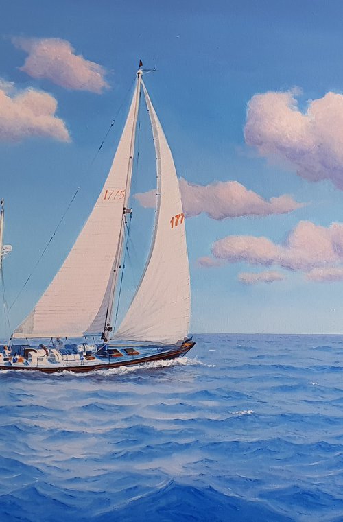Seascape with Sailboats 27 by Garry Arzumanyan