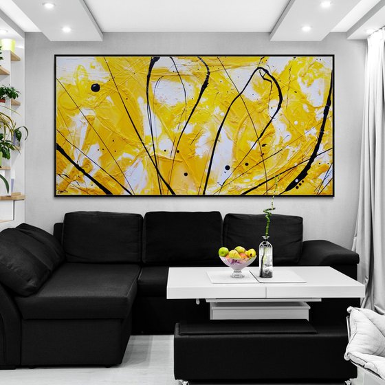 Golden Bandit 240cm x 120cm Textured Abstract Art