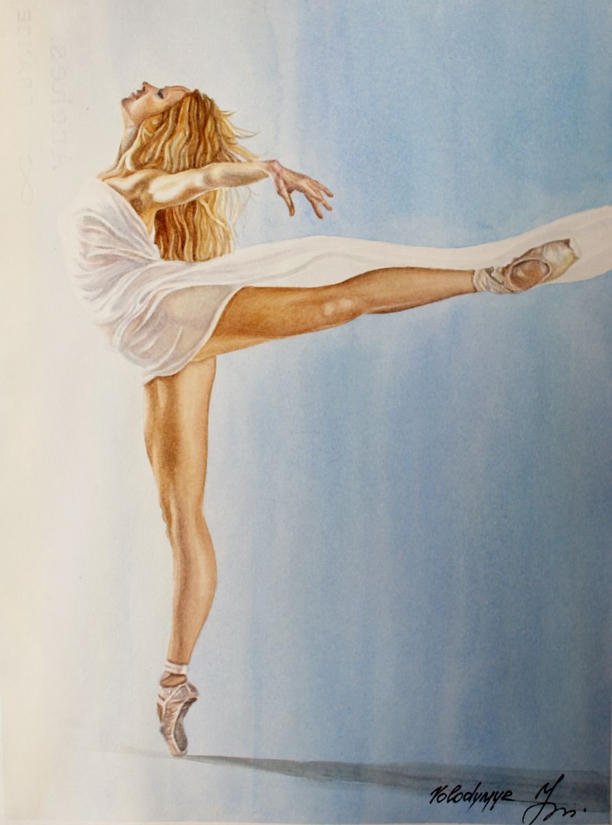 Photorealistic Portrait Watercolour By Volodymyr Melnychuk, 11 X 14", To The Light, Original Artwork