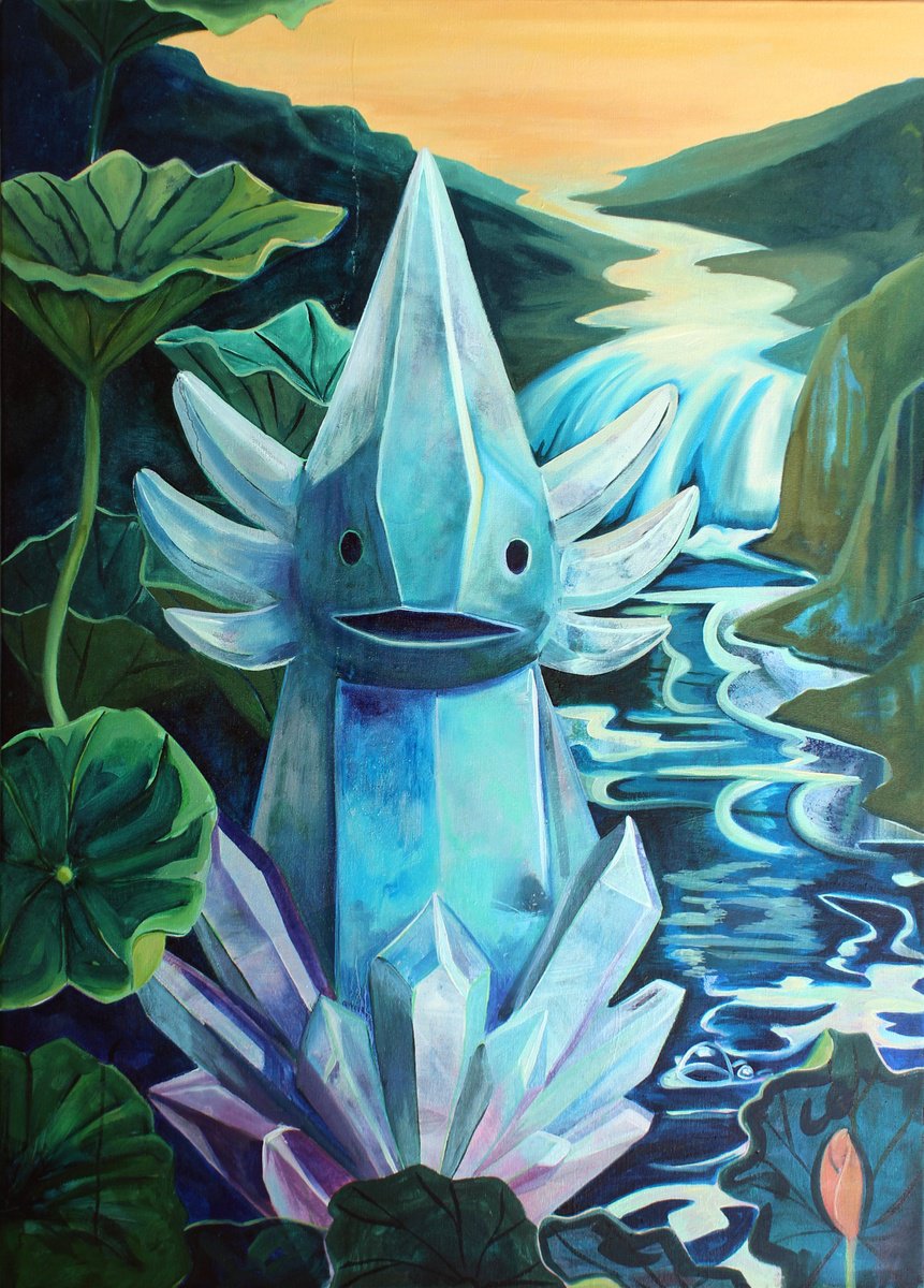 Surrealistic Animal Oil Painting By Ben Stephenson, 29 X 41, Anima Del Agua, Original Artwork