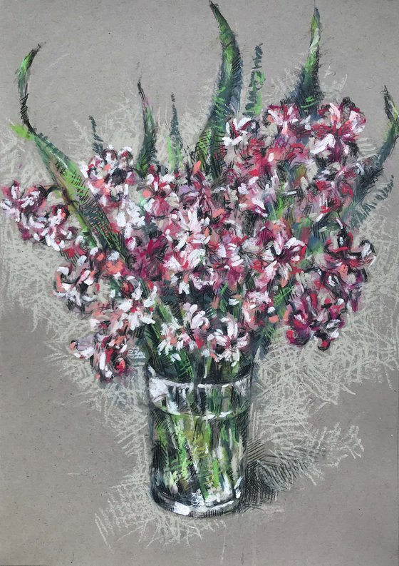 Spring bouquette. gift, original painting, one of a kind.
