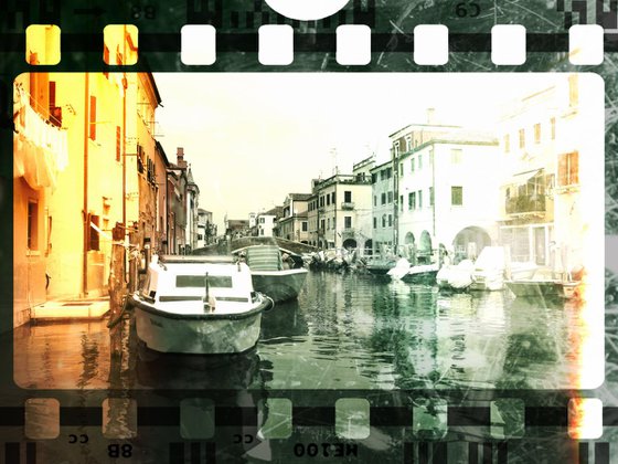 Venice sister town Chioggia in Italy - 60x80x4cm print on canvas 00810m1 READY to HANG