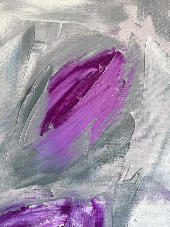 Violet mix - large roses, rough, abstract flowers ХL.