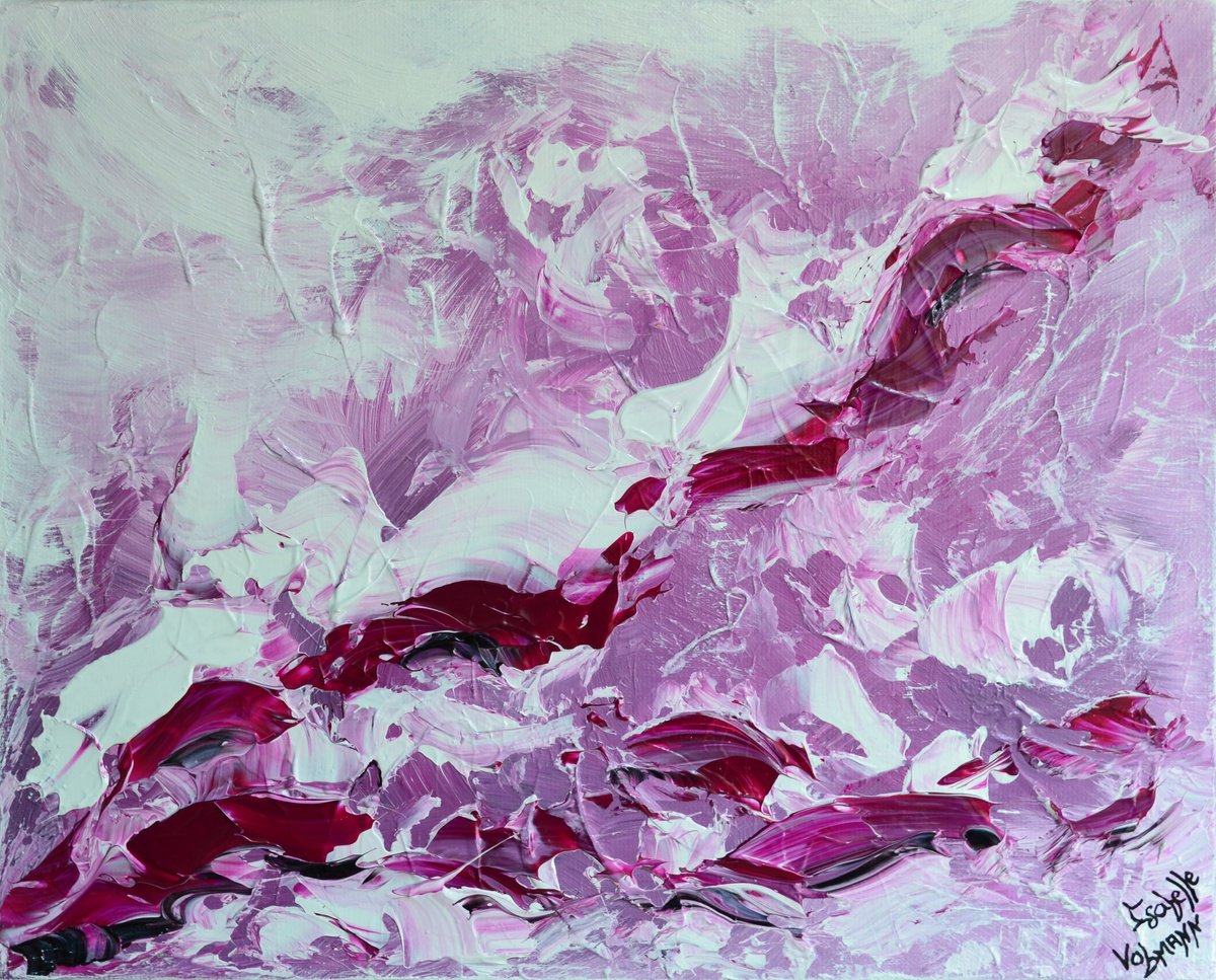Abstract Acrylic Painting By Isabelle Vobmann, 16 X 13, Love Is In The Air, Original Artwork