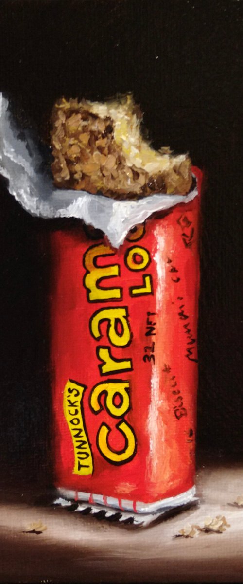 Tunnocks Caramel Log  wafer still life by Jane Palmer Art