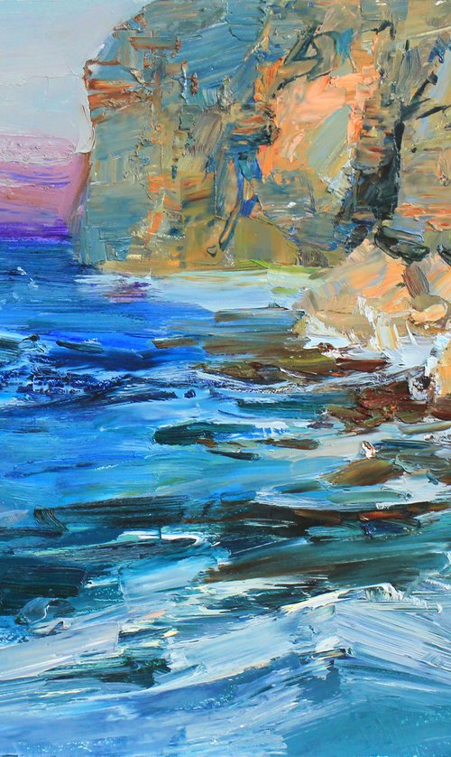 Rocky shores seascape by Alisa Onipchenko-Cherniakovska