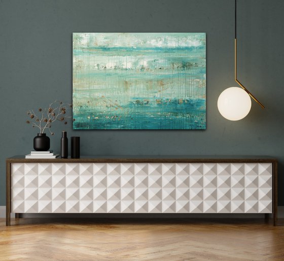 Aquamarine - Large Minimalist Seascape Painting