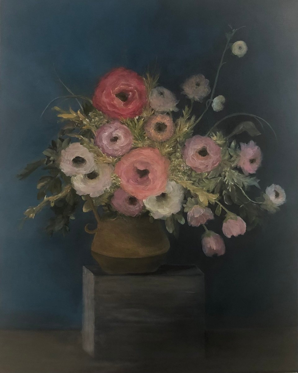 Impressionistic Botanical Acrylic Painting By Tamara Bettencourt, 24 X 30", Roses For You, Original Artwork