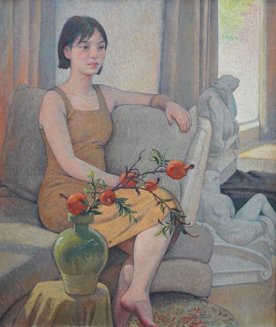 Red Pomegranate in Sunlight