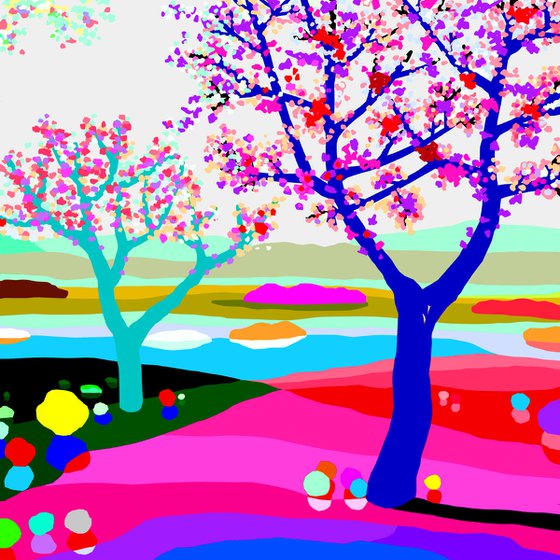 In bloom (En flor) (pop art, landscape)