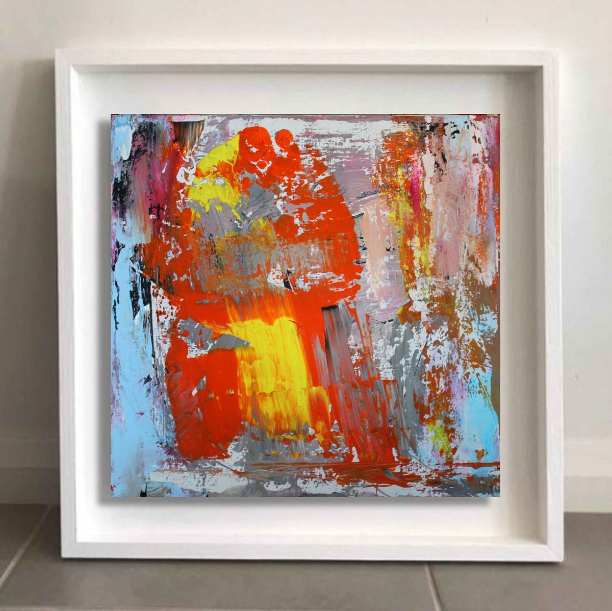 Abstract Acrylic Painting By Mir-Jan, 20 X 20", Abstract 68, Original Artwork