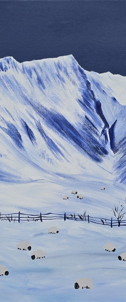 Blencathra and the flock by Sam Martin