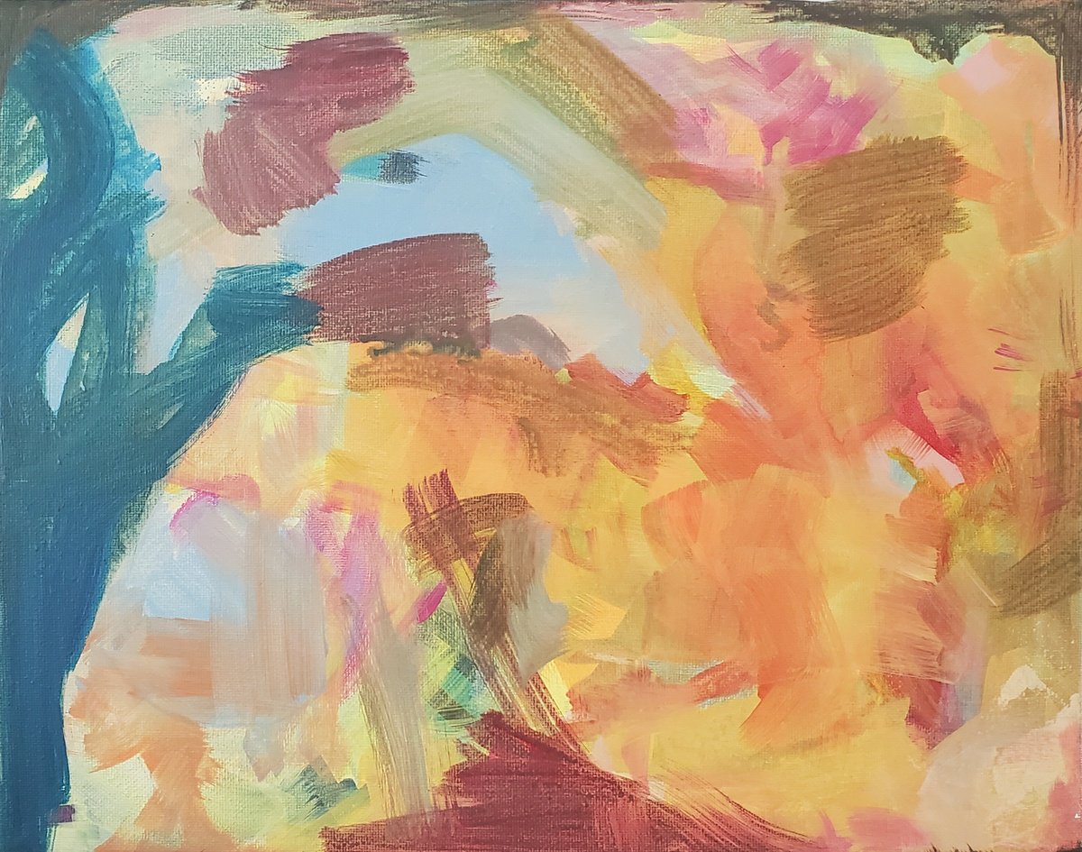 Organic Abstract Acrylic Painting By Rebecca Hodel, 14 X 11", Theories Of Emergence, Original Artwork