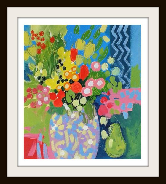 Summer Flowers in a Lilac Vase