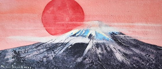 Fuji Fire - Original Watercolour Painting