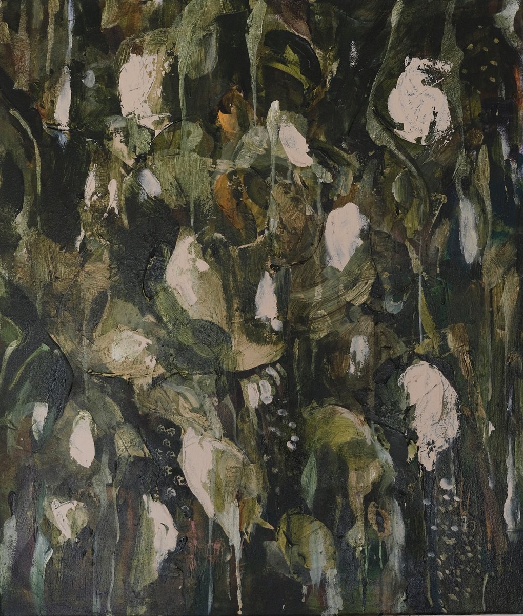 Expressive Landscape Acrylic Painting By Egle Ra, 24 X 28, Silent Stories, Original Artwork