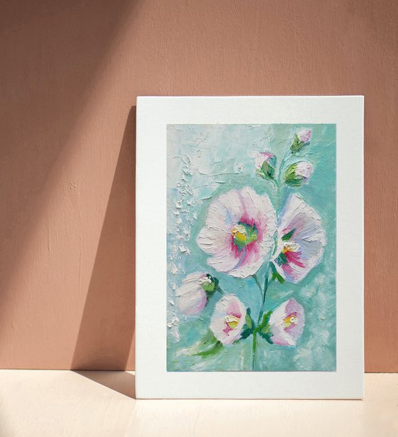 Mallow flowers painting