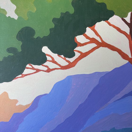 Red Trees by the Sea