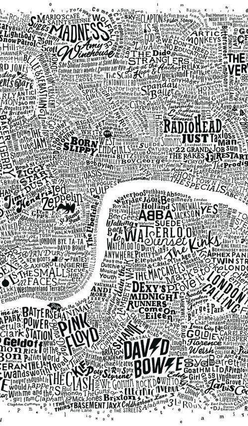 Music Map Of London (White) by Dex