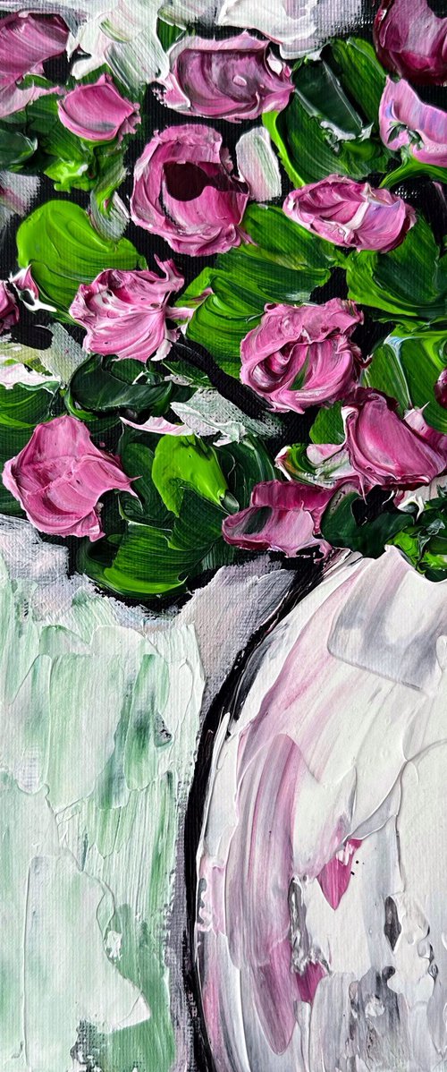 Pink mini rosé acrylic by Oksana Fedorova