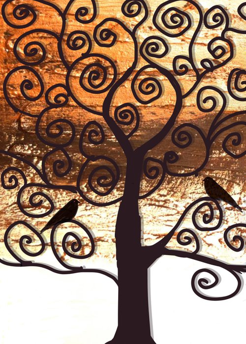The copper bird tree of life 2 by Stuart Wright