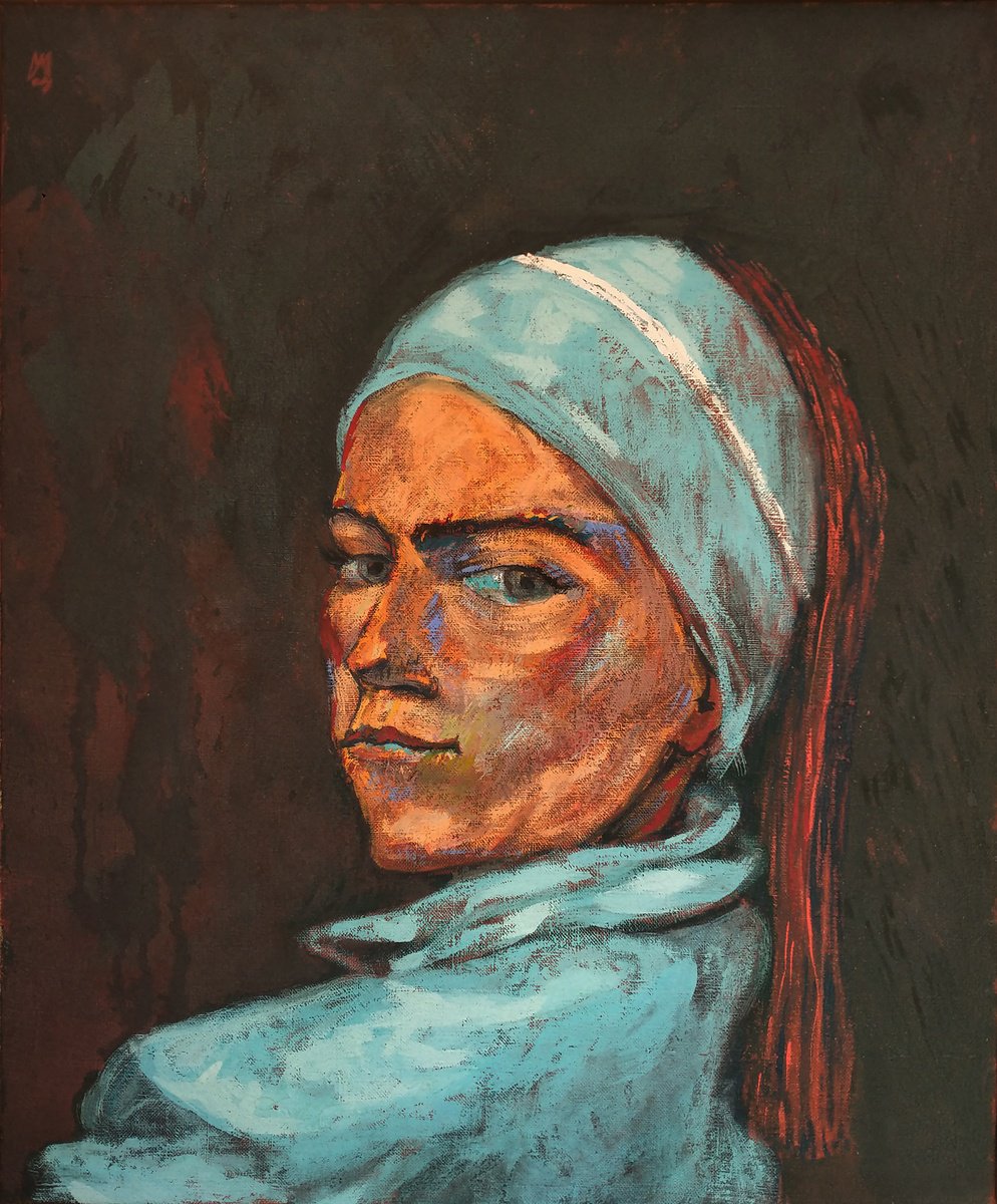 Portrait Painting By Antonio Mele, 19 X 24, Buon Giorno, Original Artwork