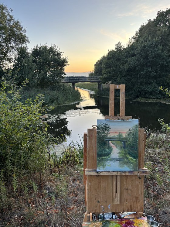 Small bridge at sunset