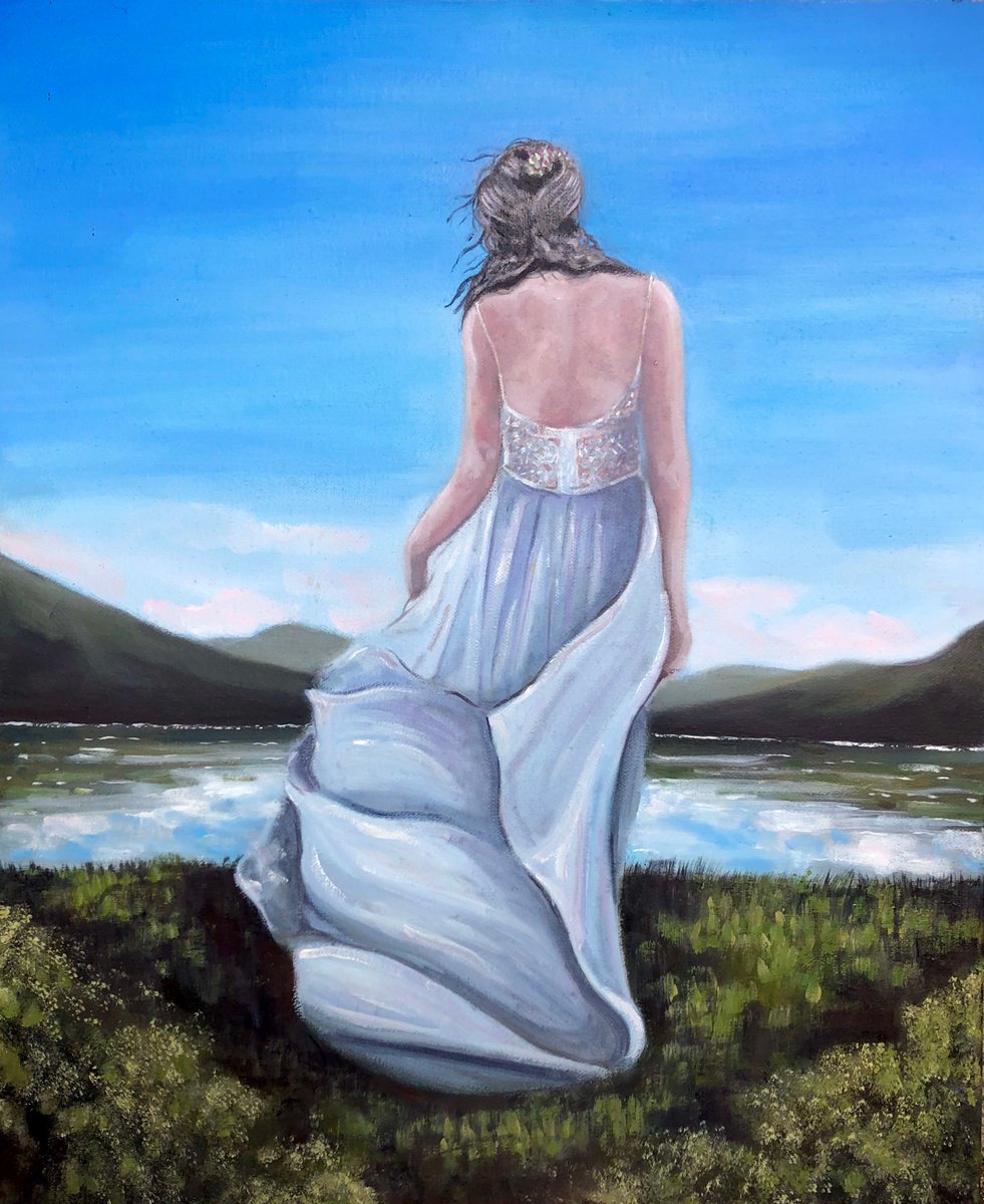 Photorealistic Oil Painting , Scotland - Bride By Stevie Nicholson, 16 X 20, Artwork For Sale On Artfinder