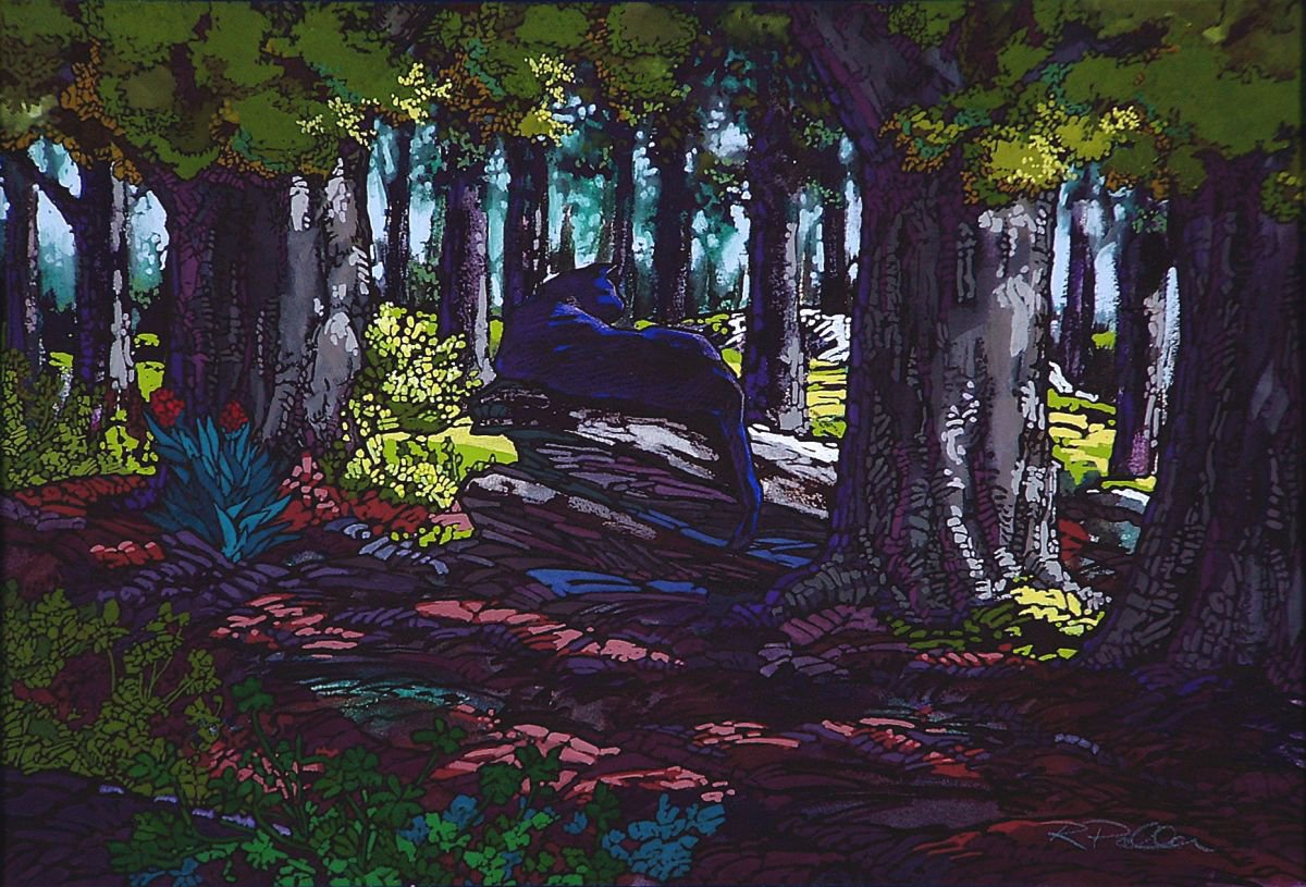 Animal Painting By Rick Paller, 18 X 12", Do You See Him?, Original Artwork