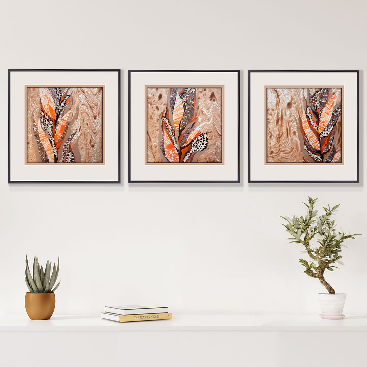 Cozy Oasis, Set Of 3 By Mariia Raskin, 30 X 10, Artwork For Sale On Artfinder