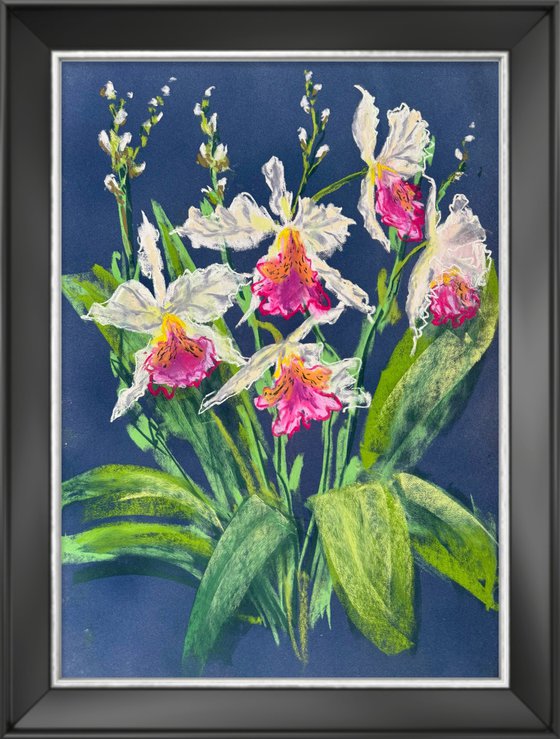 Set of 2 Wild orchids Pastel
