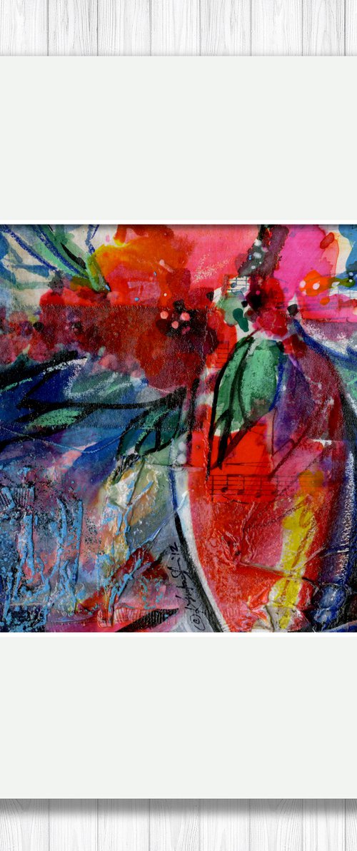 Floral Fantasy 6 - Abstract Collage Flower Painting by Kathy Morton Stanion by Kathy Morton Stanion