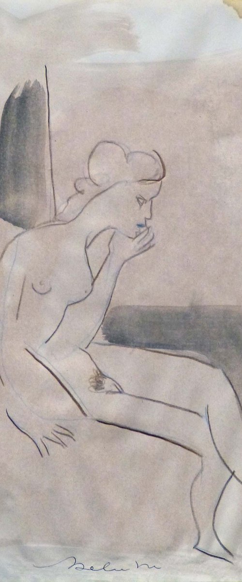 The Nude Study, life sketch 21x29 cm ESA7 by Frederic Belaubre
