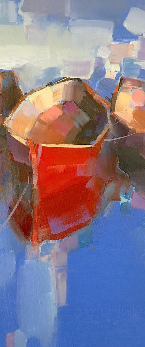 Boats, Original oil painting, Handmade artwork, One of a kind by Vahe Yeremyan