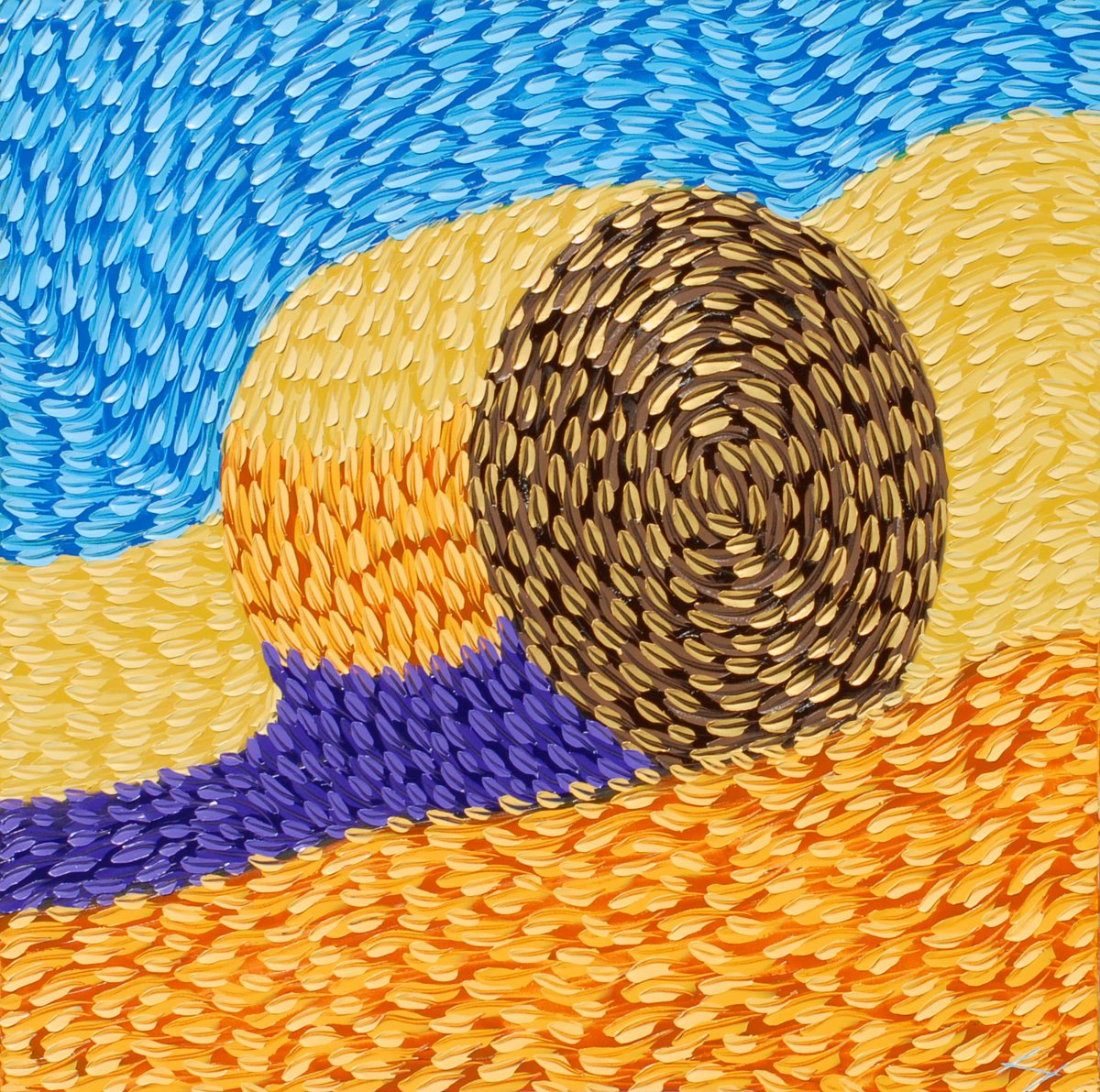 Organic Abstract Oil Painting By Bill Stone, 60 X 60, Timothy