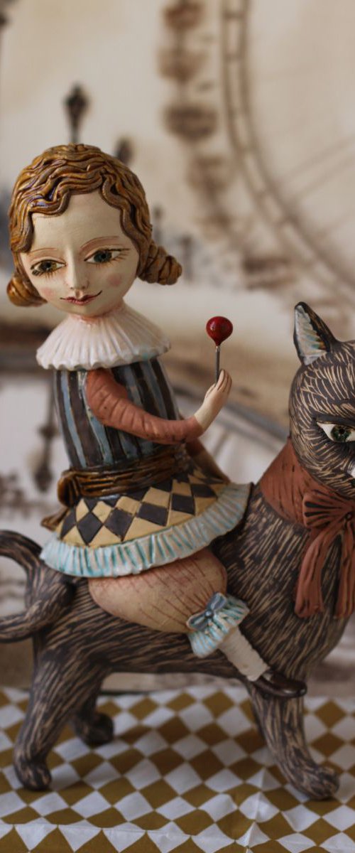 Girl on the cat. From "Le Carousel, Hommage à l'Innocence" project by Elya Yalonetski by Elya Yalonetski