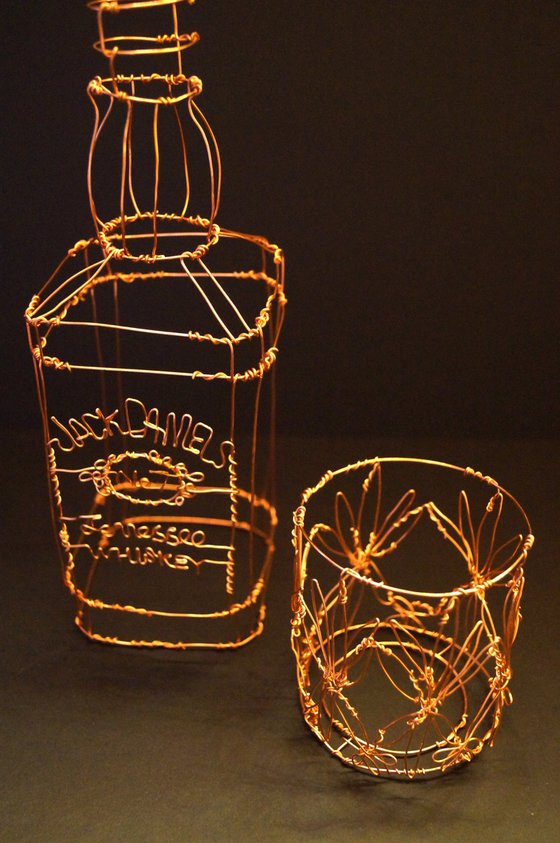 Jack Daniels Wire Sculpture