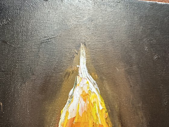 The candle is burning