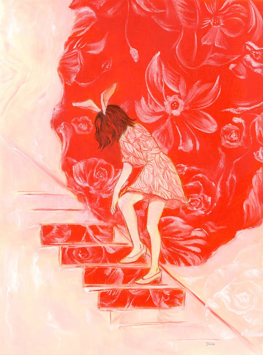 Surrealistic Portrait Oil Painting By Joule Kim, 9 X 12", In The Wonderland, Original Artwork