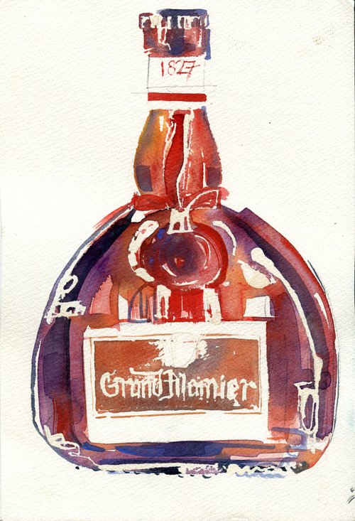 Grand Marnier watercolour painting by Hannah Clark