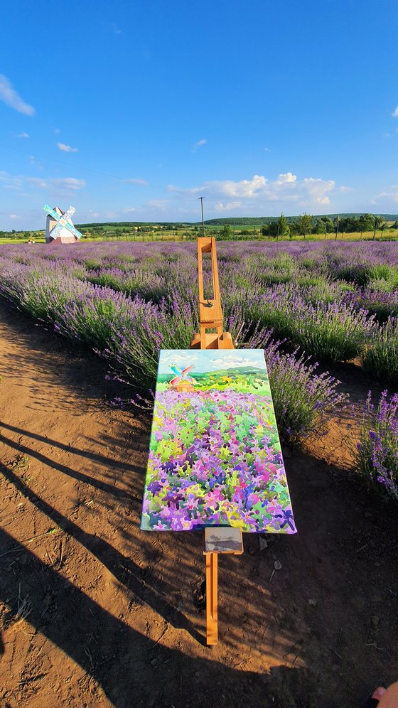 Lavender field and mill