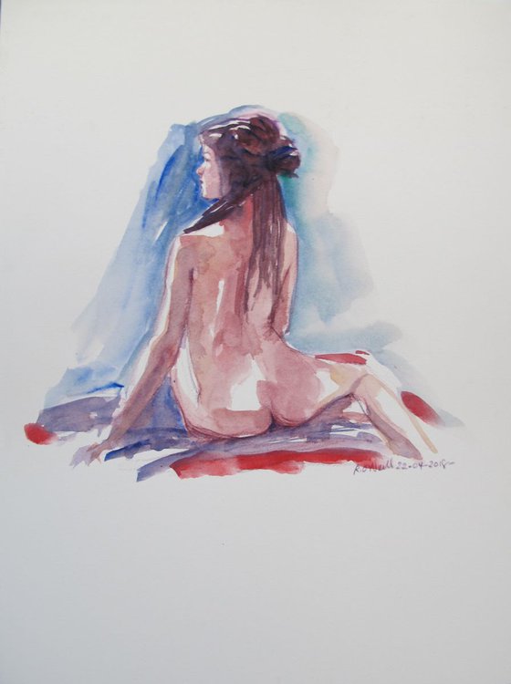 Seated female nude