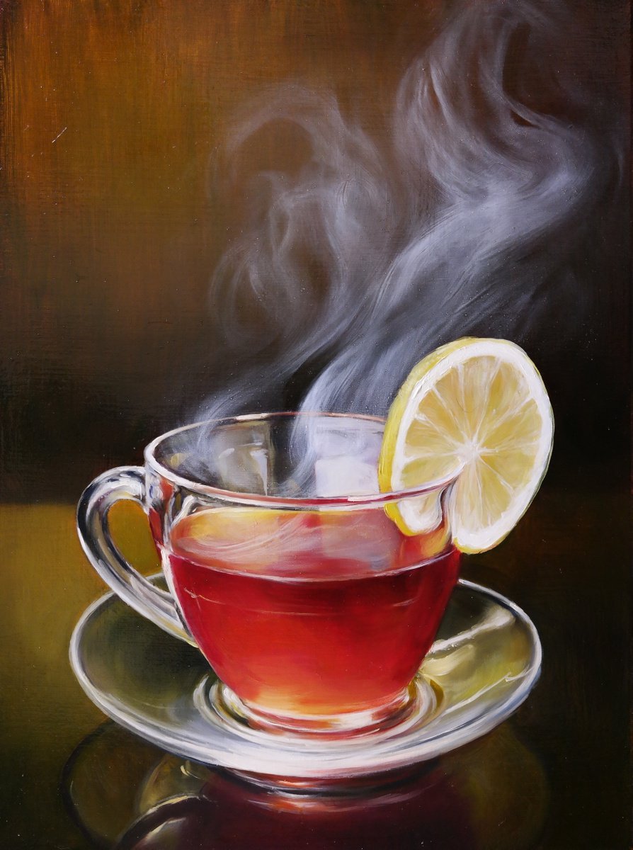 Cup of hot tea by Gennady Vylusk
