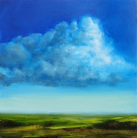 Clouds - landscape #1 - oil on MDF panel