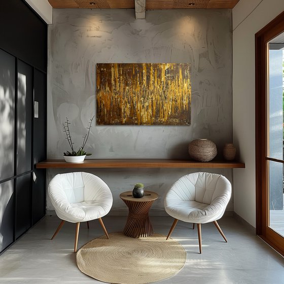 Greengold on brown 60x90