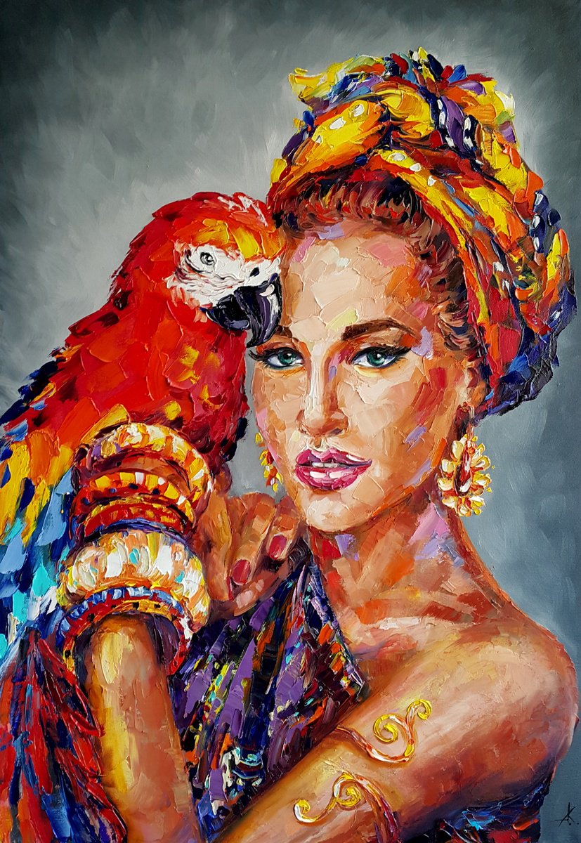 Impressionistic Portrait Oil Painting By Anastasia Kozorez, 22 X 31, One Whole, Original Artwork