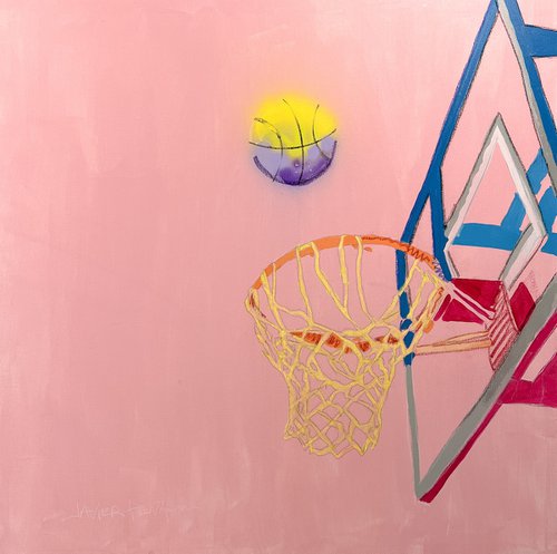 Basket POP Mixed Media on Canvas 100x100cm (2023) by Javier Peña