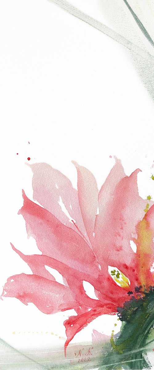 Power. Floral shades. A series of abstract original watercolours. by Nataliia Kupchyk
