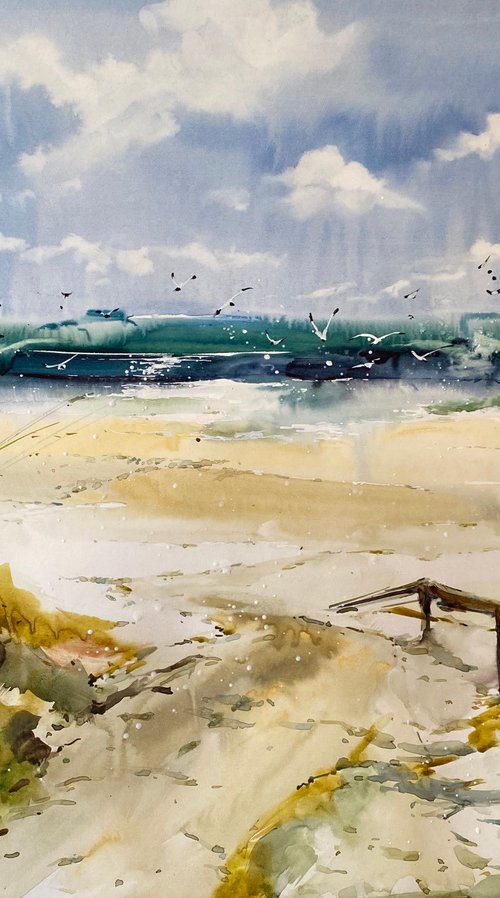 Watercolor "Summer Day” perfect gift by Iulia Carchelan