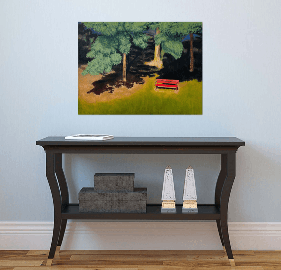 Wooden Bench in the Summer